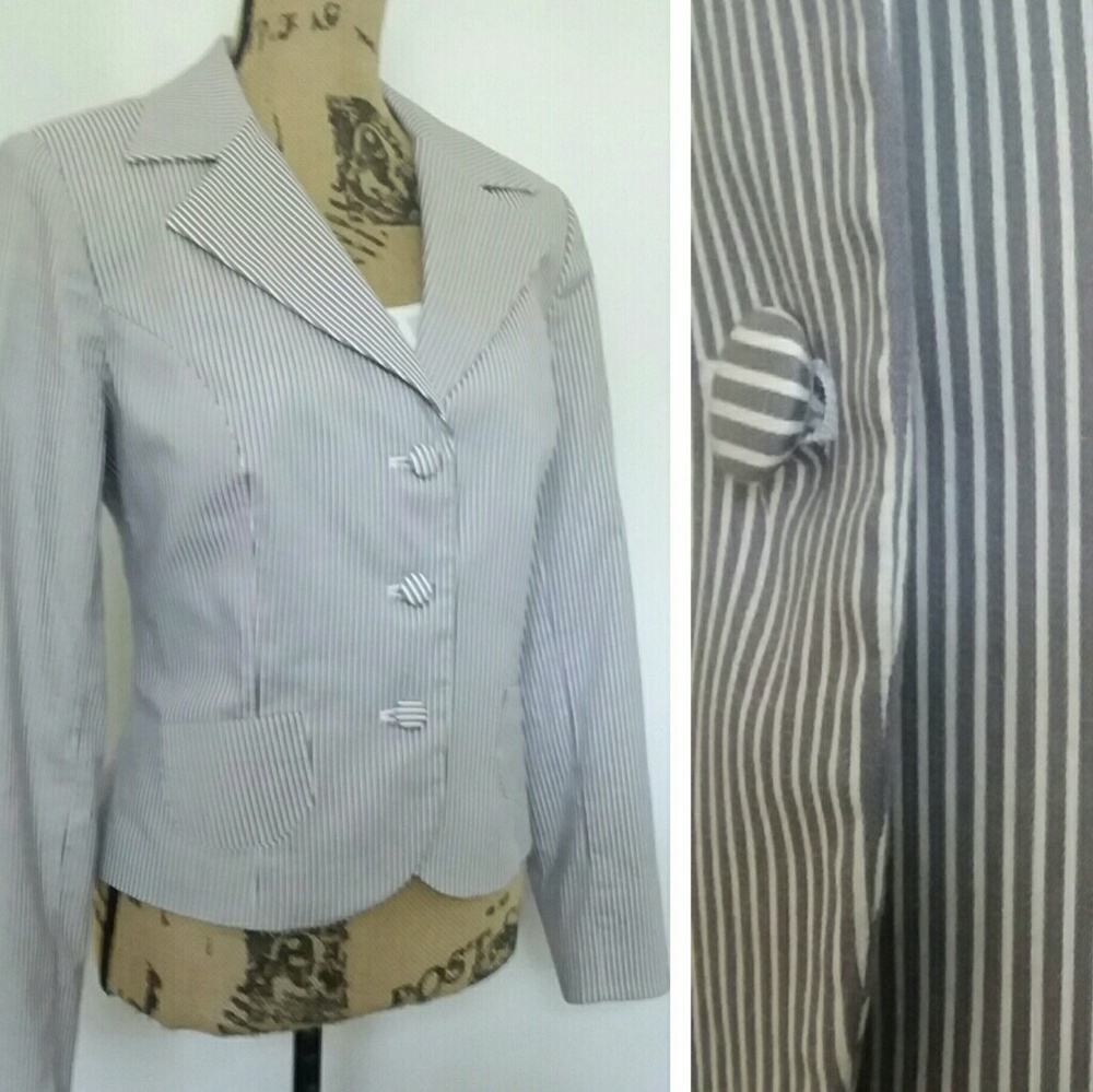 COPY - UNGER Spring BLAZER Grey and White Sz 10